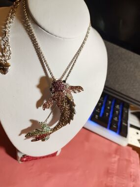 Crystal Koi Fish Pendant/Brooch-Necklace - Multicolor